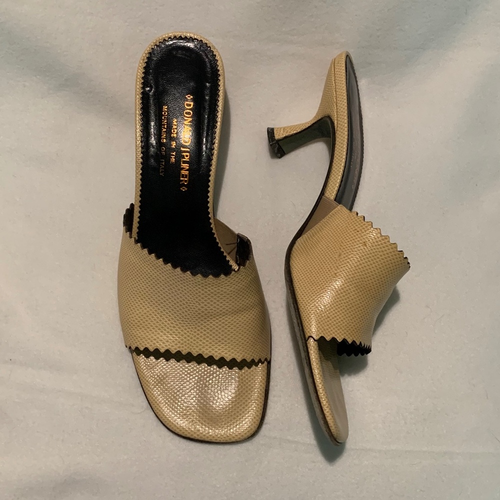 Donald J. Pliner Leather Kitten Heel Mules - Picture 4 of 14